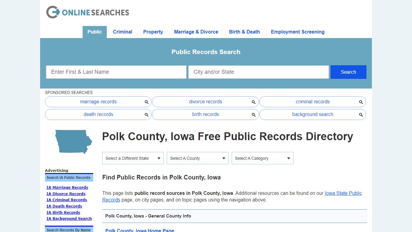 Polk County, Iowa Public Records Directory - OnlineSearches.com