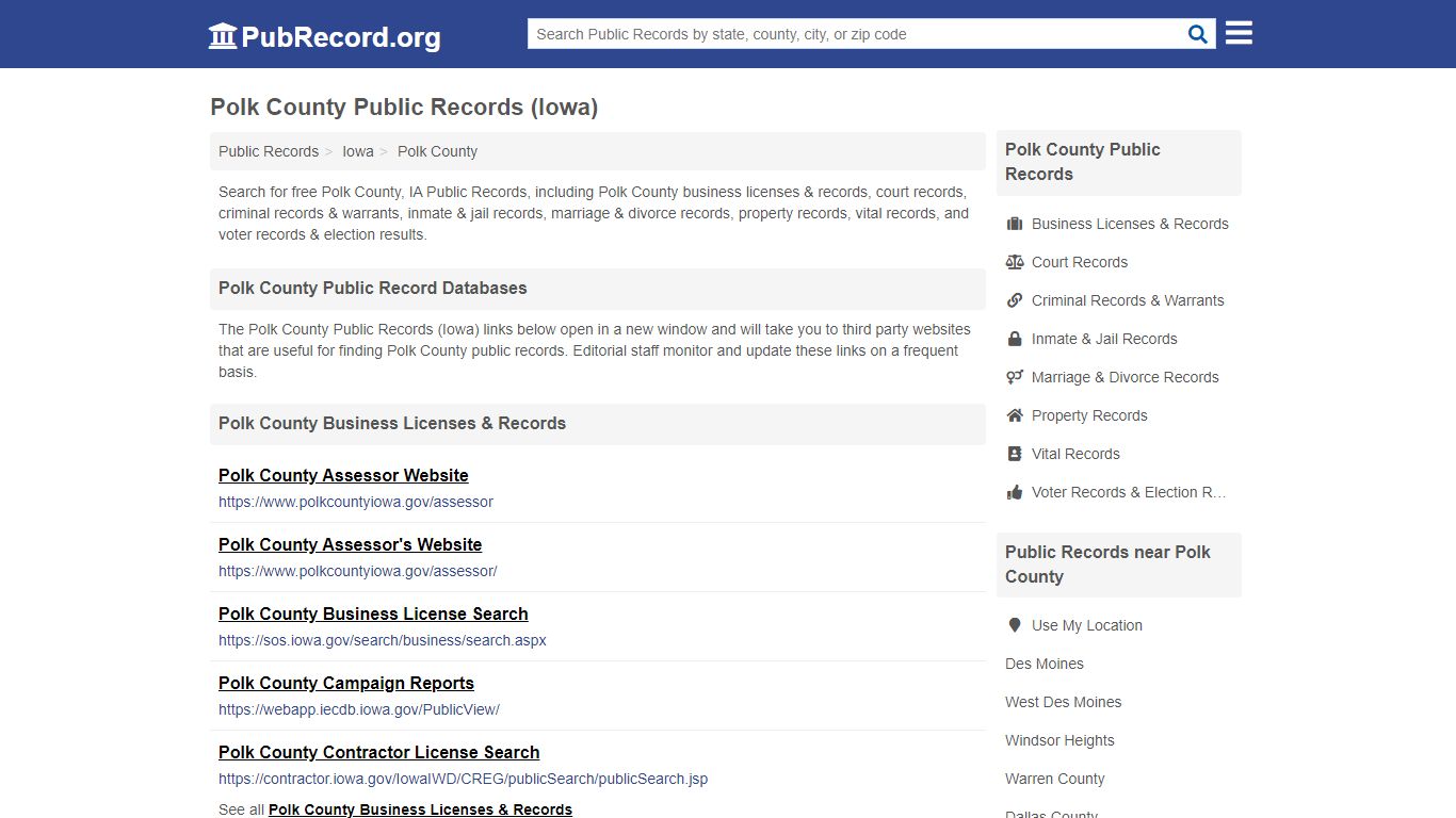 Free Polk County Public Records (Iowa Public Records)